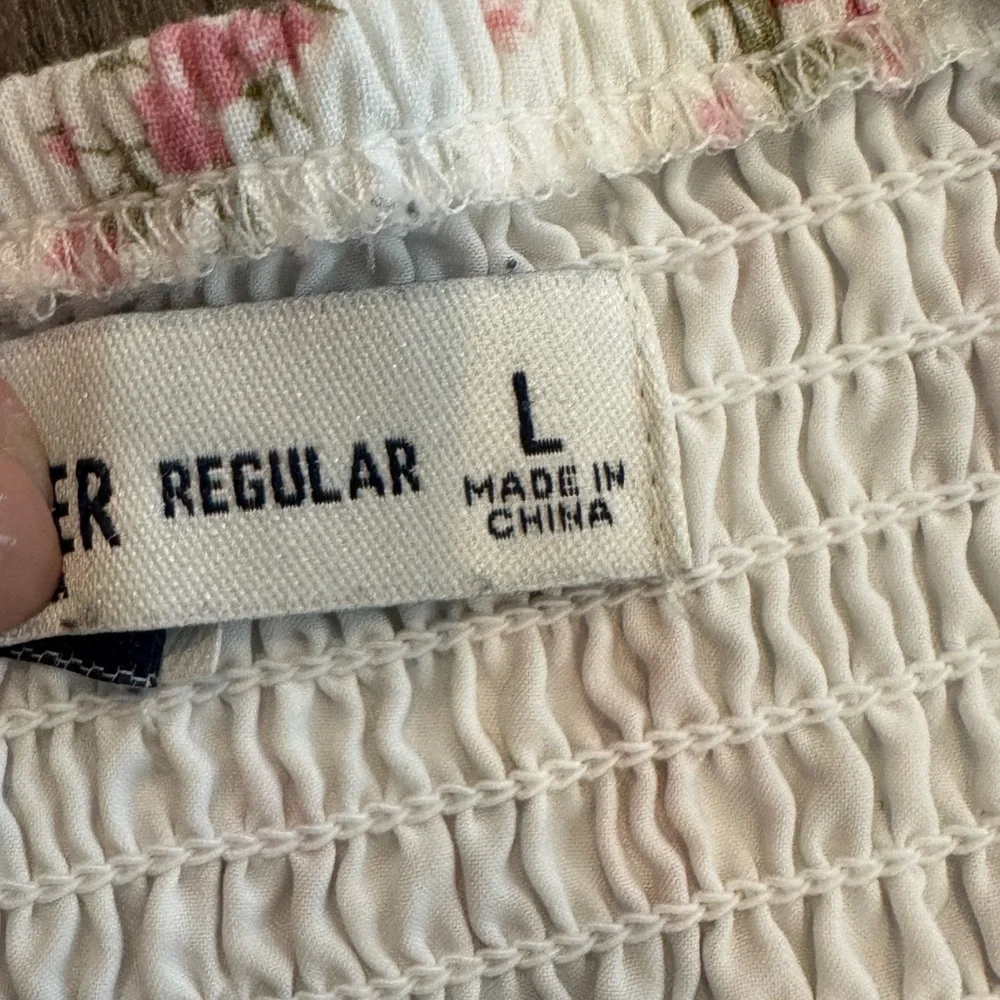 HOLLISTER Floral Mini Dress Size L sweetheart Babydoll Prairie Peasant - Picture 7 of 9